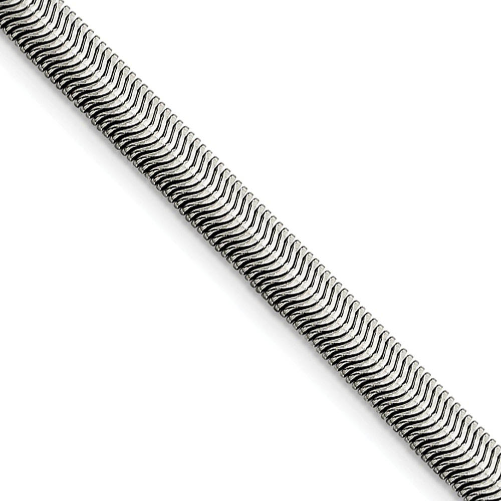 5.2mm Stainless Steel Flat Snake Chain Necklace, 20 Inch