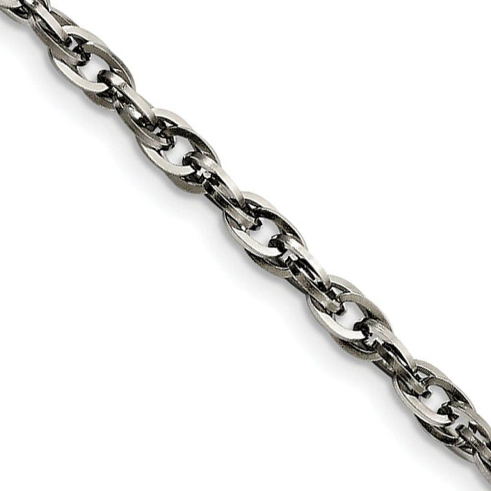 Men&#039;s 4.2mm Stainless Steel Twisted Loose Rope Chain Necklace, 18 Inch