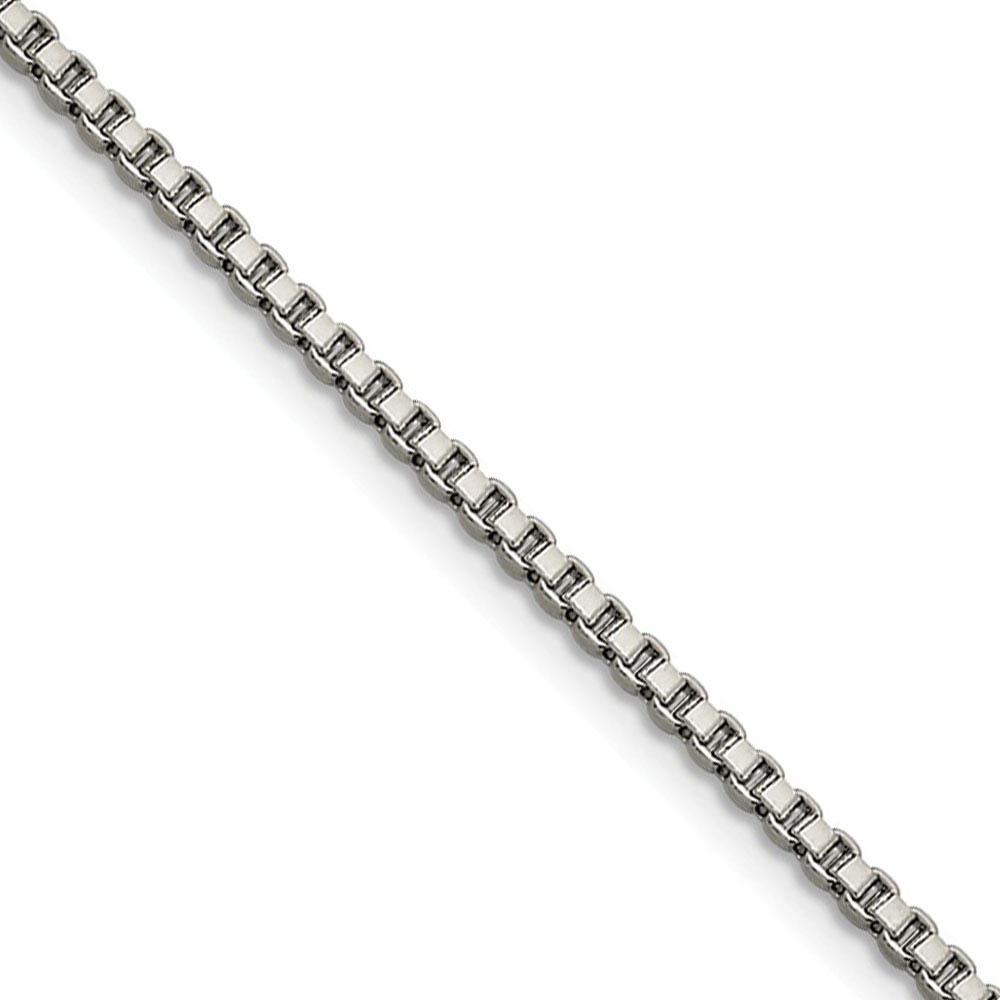 2.4mm Stainless Steel Box Chain Necklace, 18 Inch