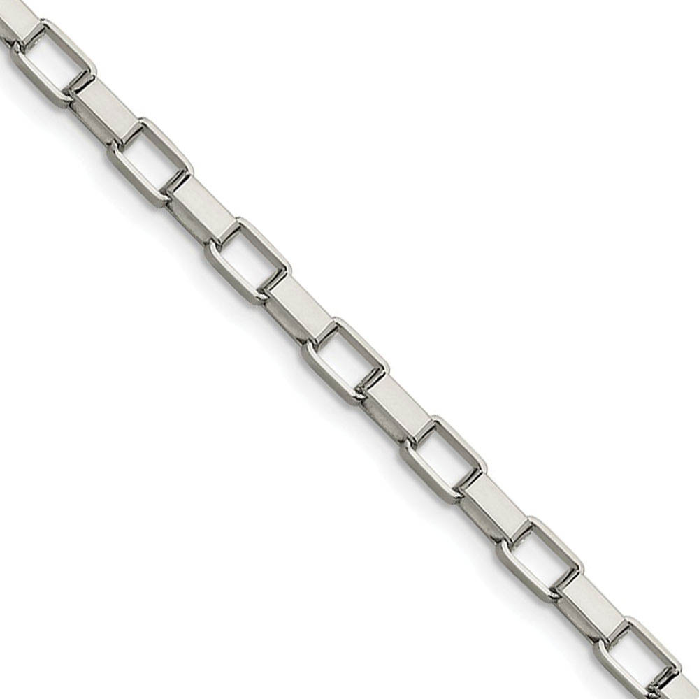 Men&#039;s 4.8mm Stainless Steel Open Box Chain Necklace, 22 Inch