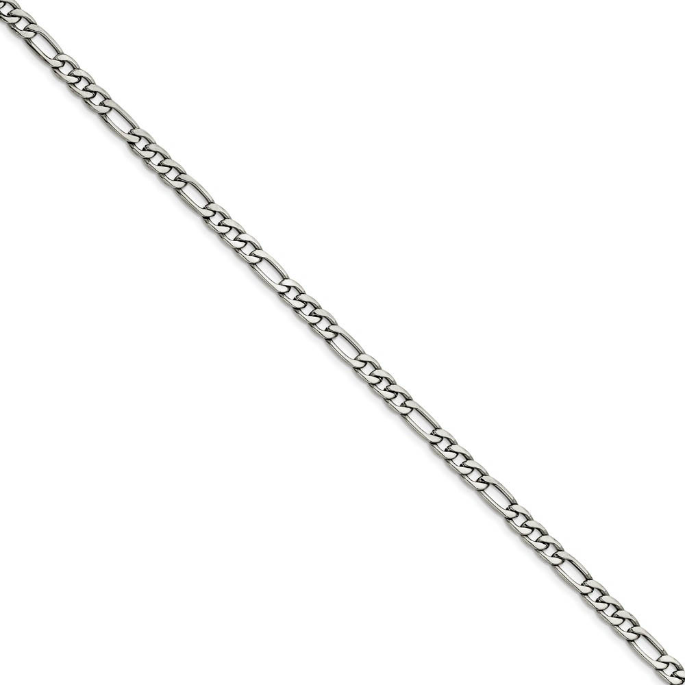 Men&#039;s 6.3mm Stainless Steel Figaro Chain Bracelet, 8 Inch