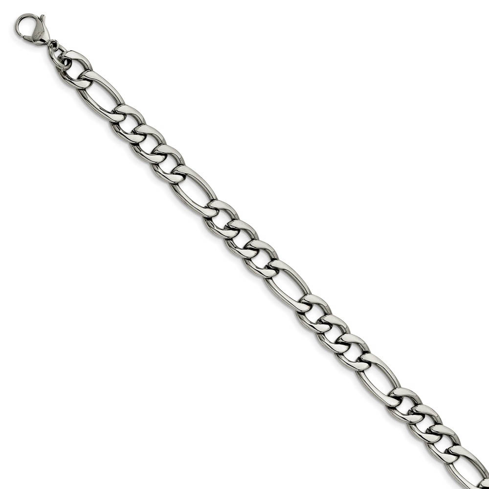 Men&#039;s 8.4mm Stainless Steel Figaro Chain Necklace