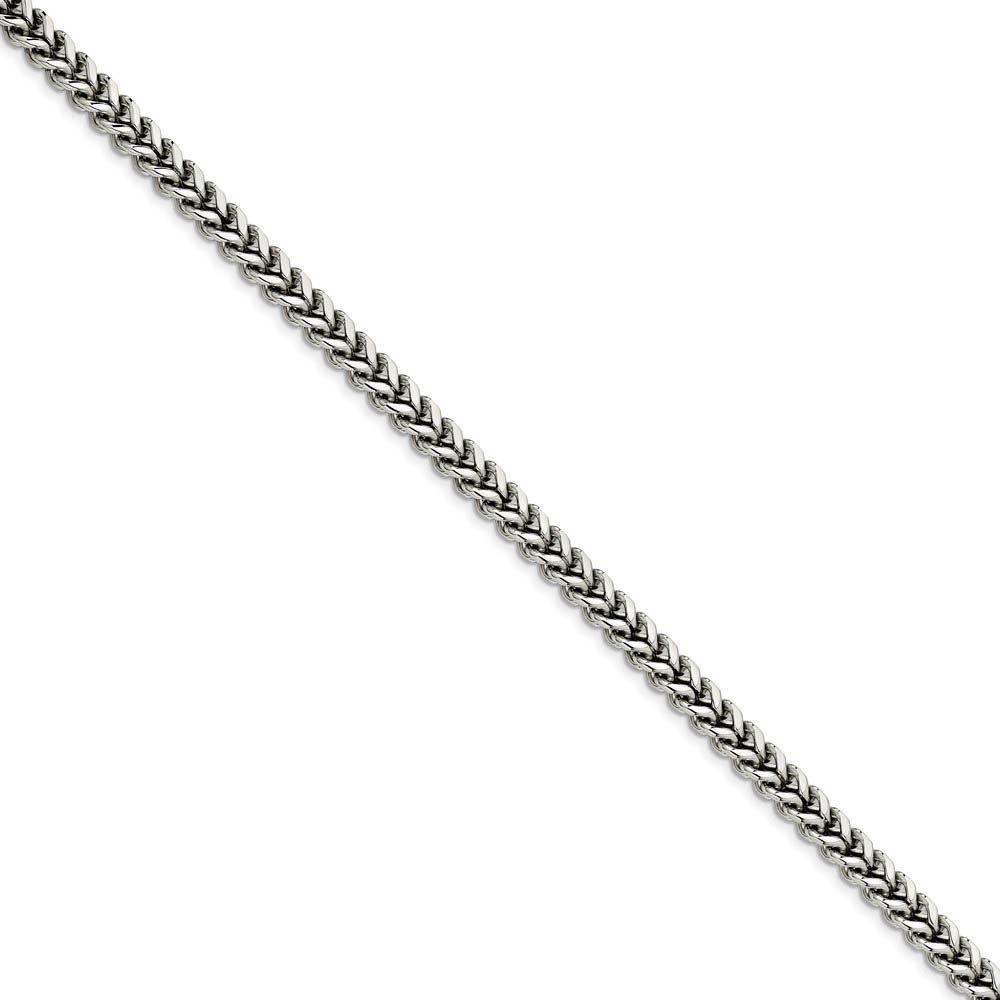 Men&#039;s 6.75mm Stainless Steel Franco Chain Bracelet, 9 Inch