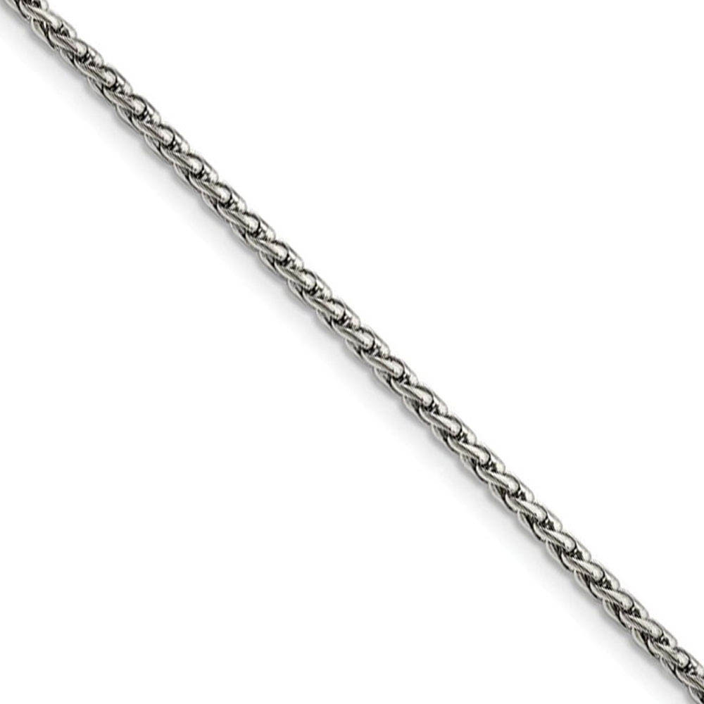 Men&#039;s 3mm Stainless Steel Wheat Chain Necklace, 20 Inch