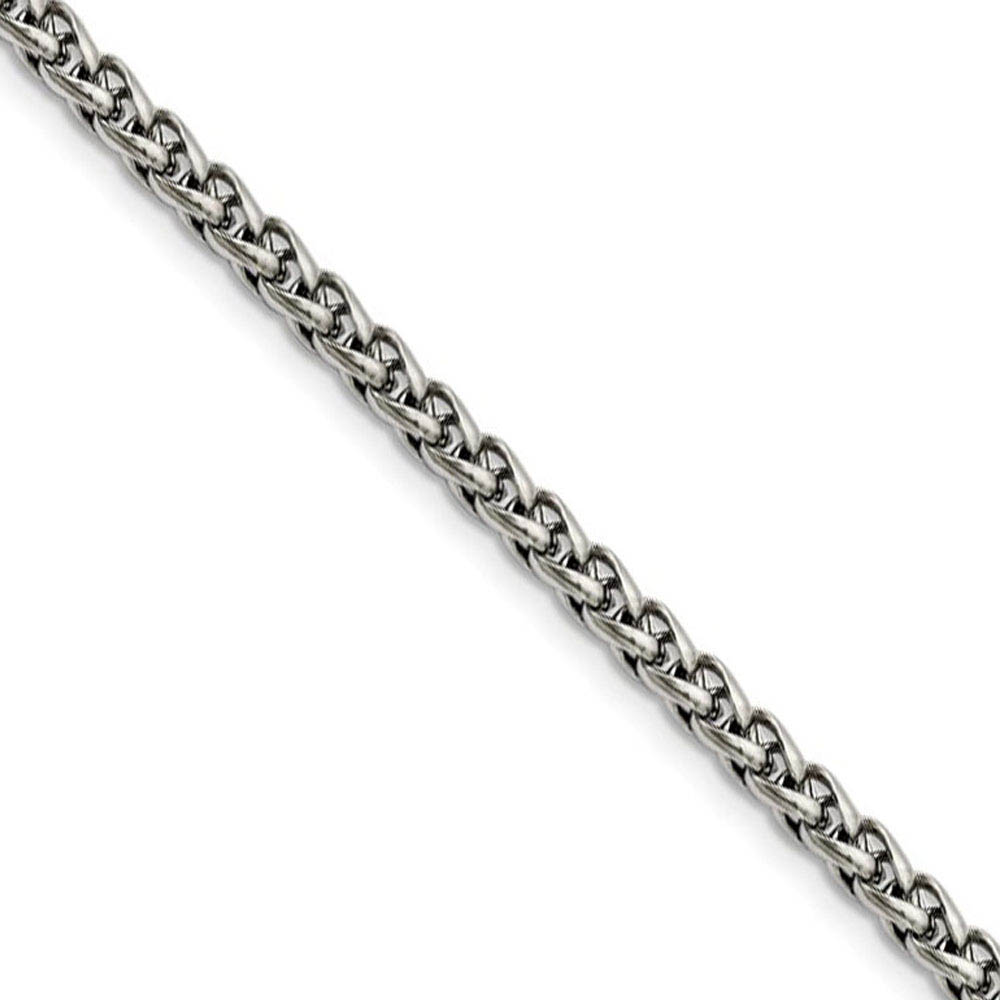 Men&#039;s 5mm Stainless Steel Wheat Chain Necklace, 20 Inch