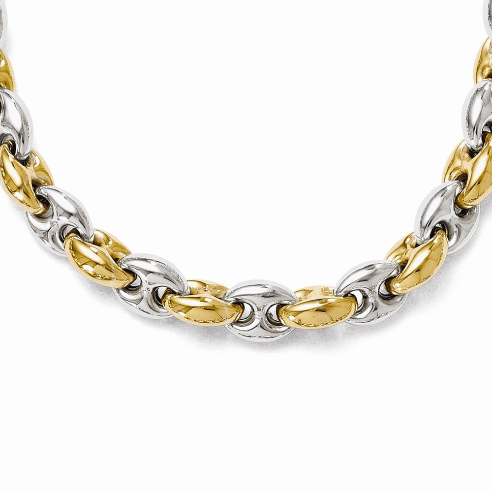 Sterling Silver & 18k Gold Plated 6mm Anchor Link Necklace