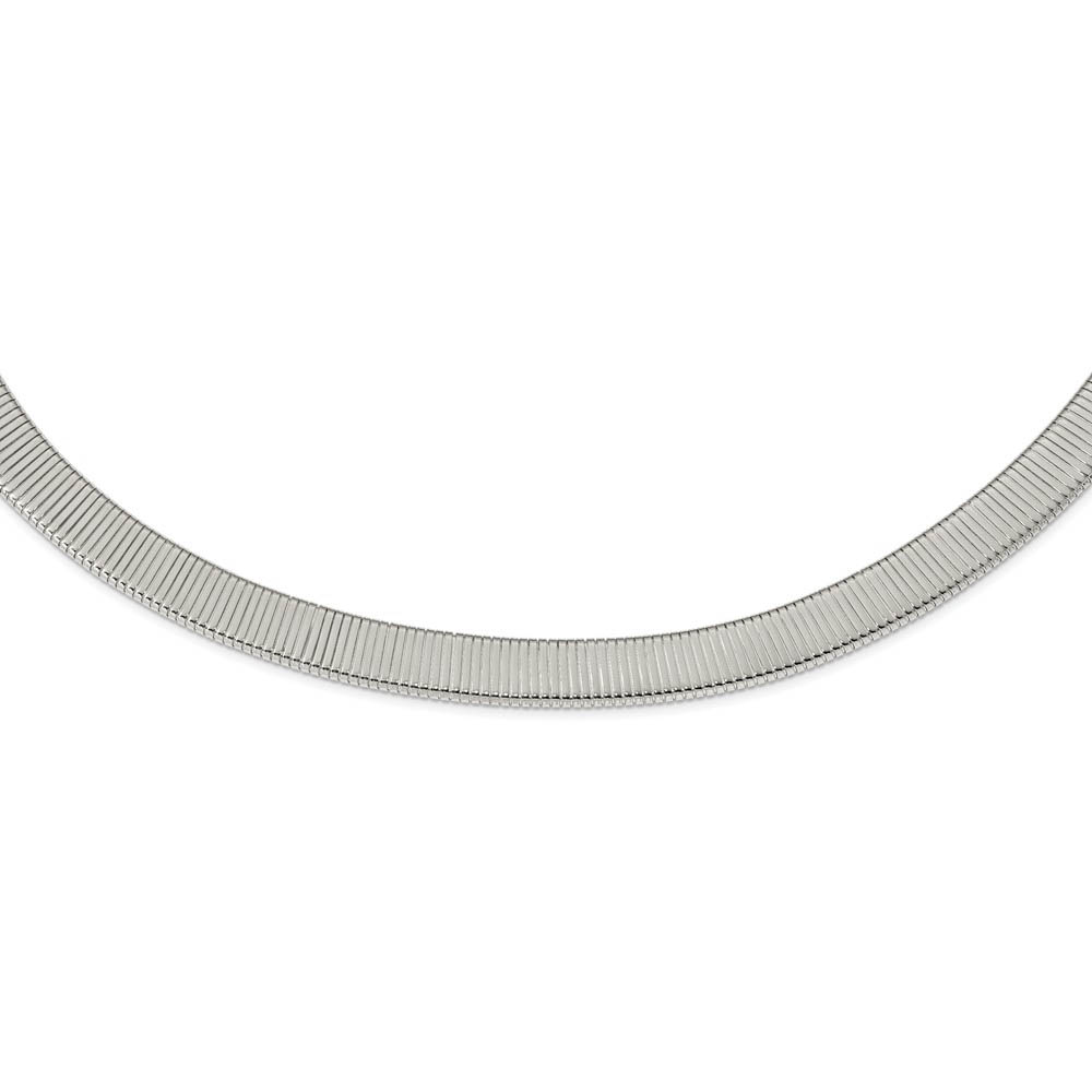 Stainless Steel 15mm Polished Cubetto Chain Necklace