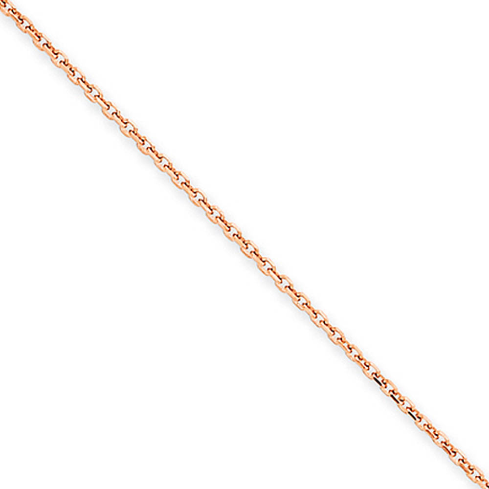 1.5mm, 14k Rose Gold Solid Rolo Chain Necklace
