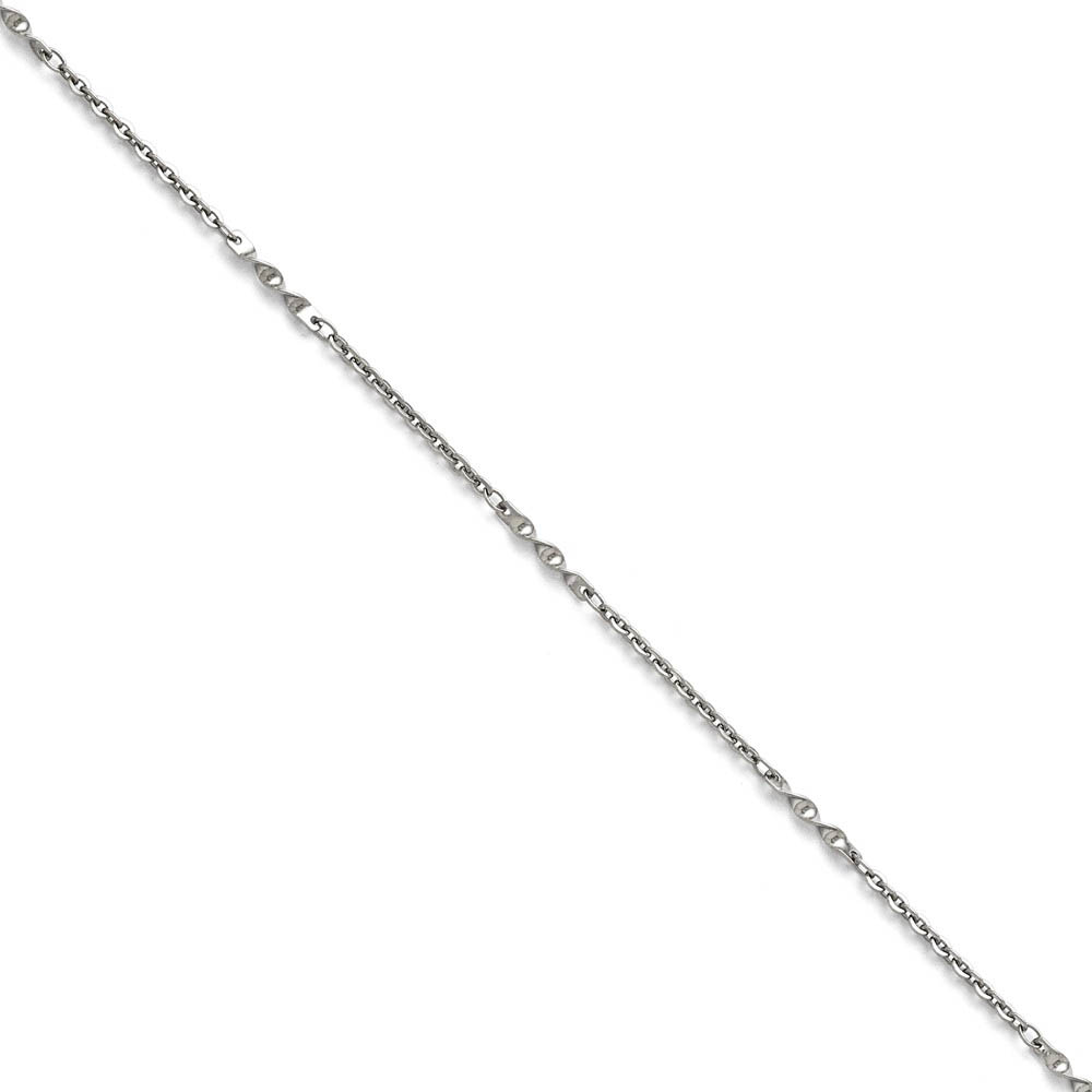 2mm Stainless Steel Cable &amp; Twisted Bar Link Chain Necklace