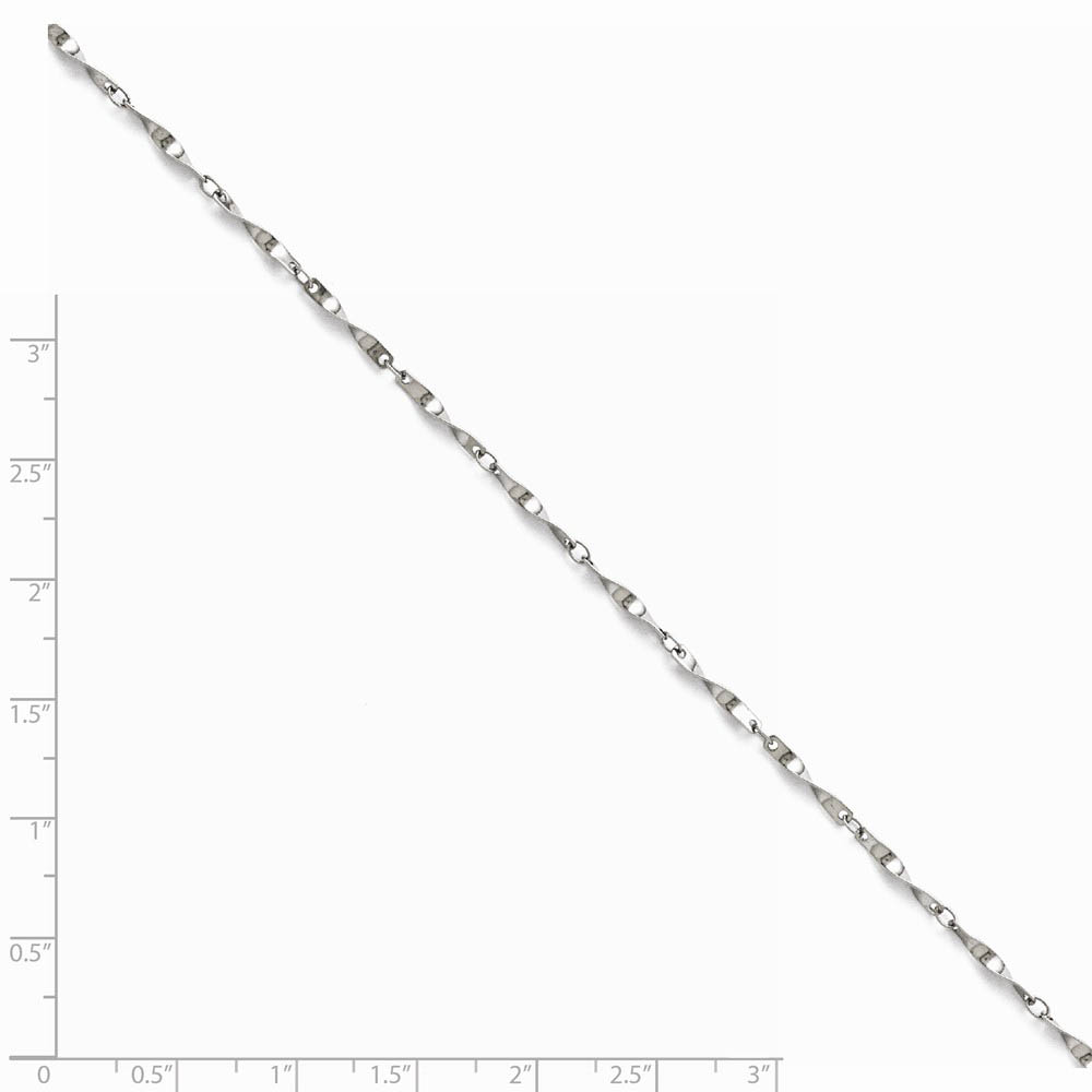 2mm Stainless Steel Polished Spiral Link Chain Necklace - Picture 10 of 12