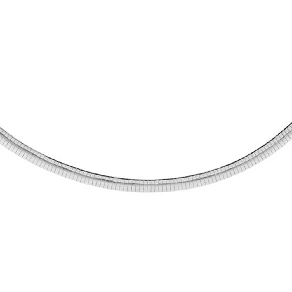 6mm Sterling Silver Domed Omega Chain Necklace