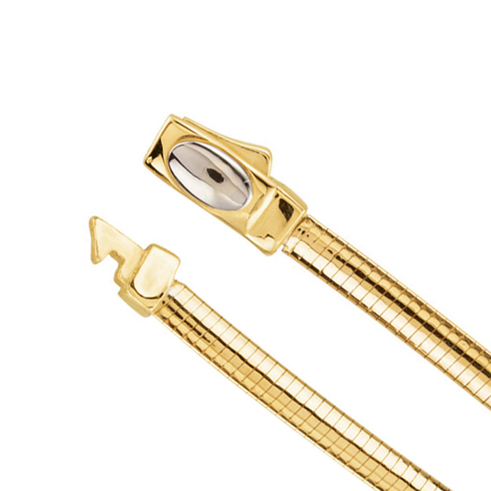 3mm 14k Two Tone Gold Reversible Omega Chain Necklace