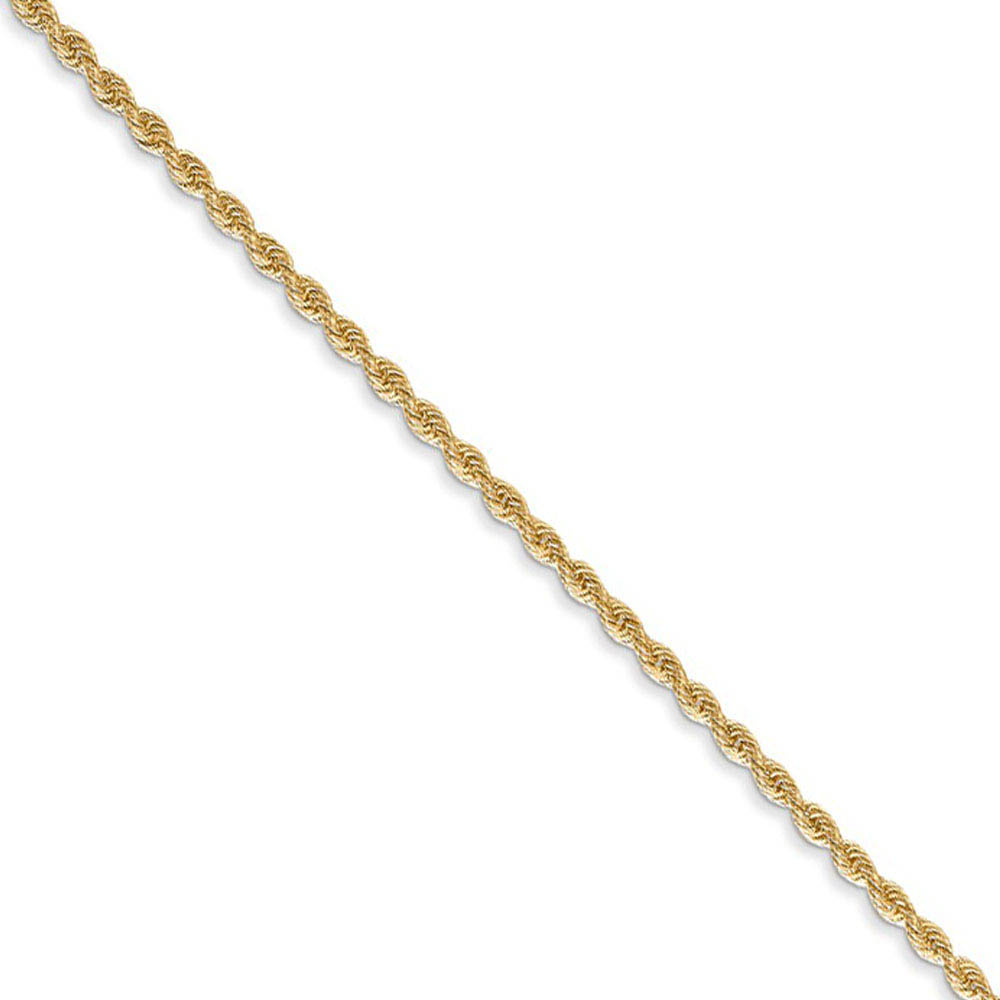 1.75mm 14k Yellow Gold Classic Solid Rope Chain Bracelet &amp; Anklet