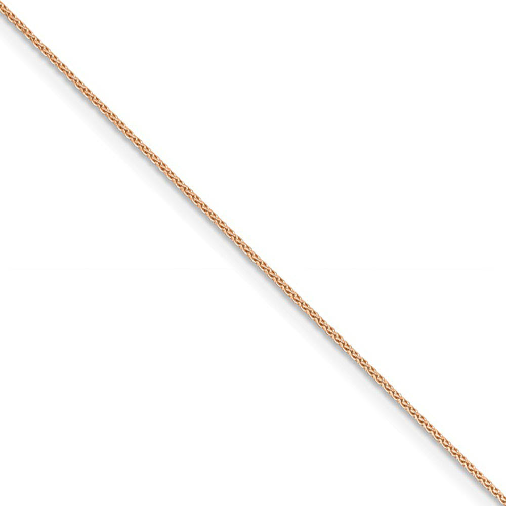 0.8mm 14k Rose Gold Solid Baby Wheat Chain Necklace