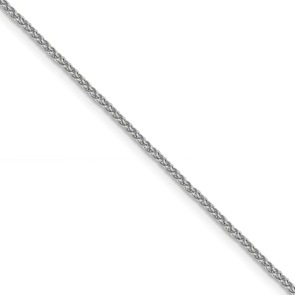 1.5mm 14k White Gold Solid Wheat Chain Necklace