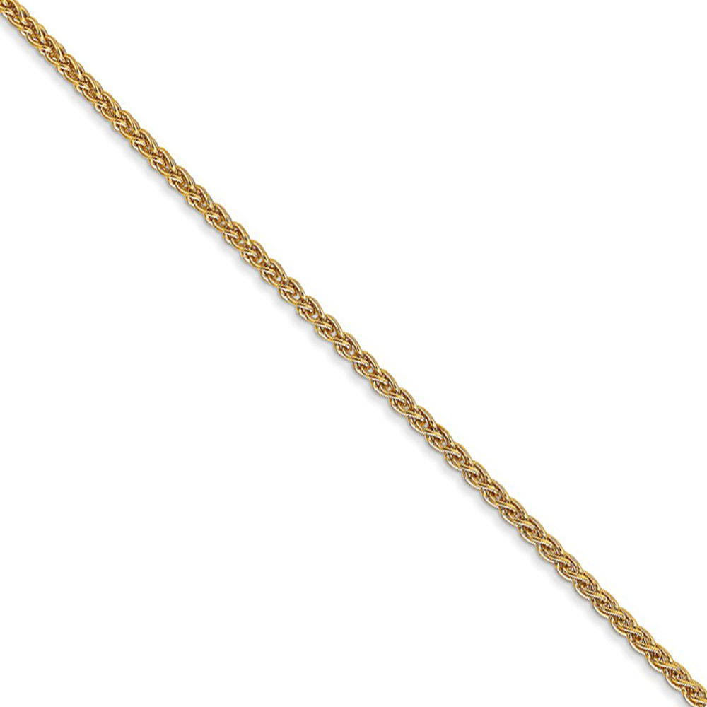 1.65mm 14k Yellow Gold Solid Wheat Chain Necklace