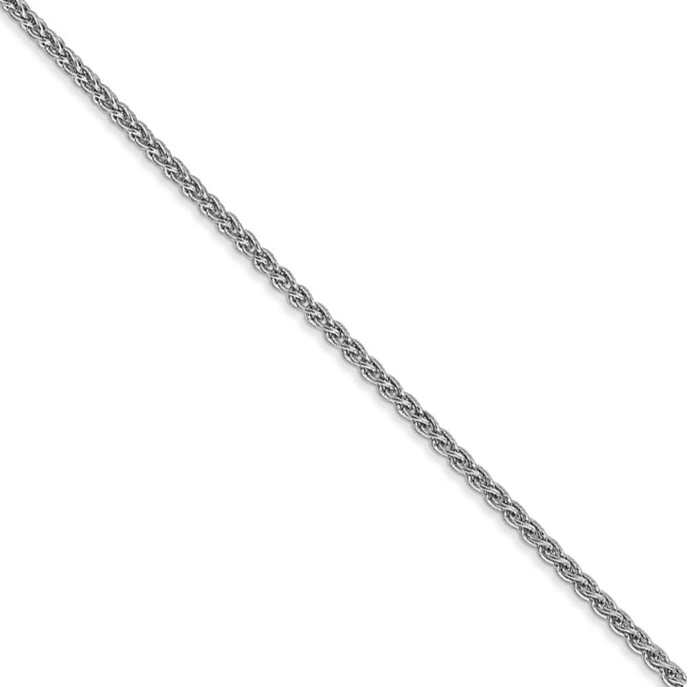 1.65mm 14k White Gold Solid Wheat Chain Necklace