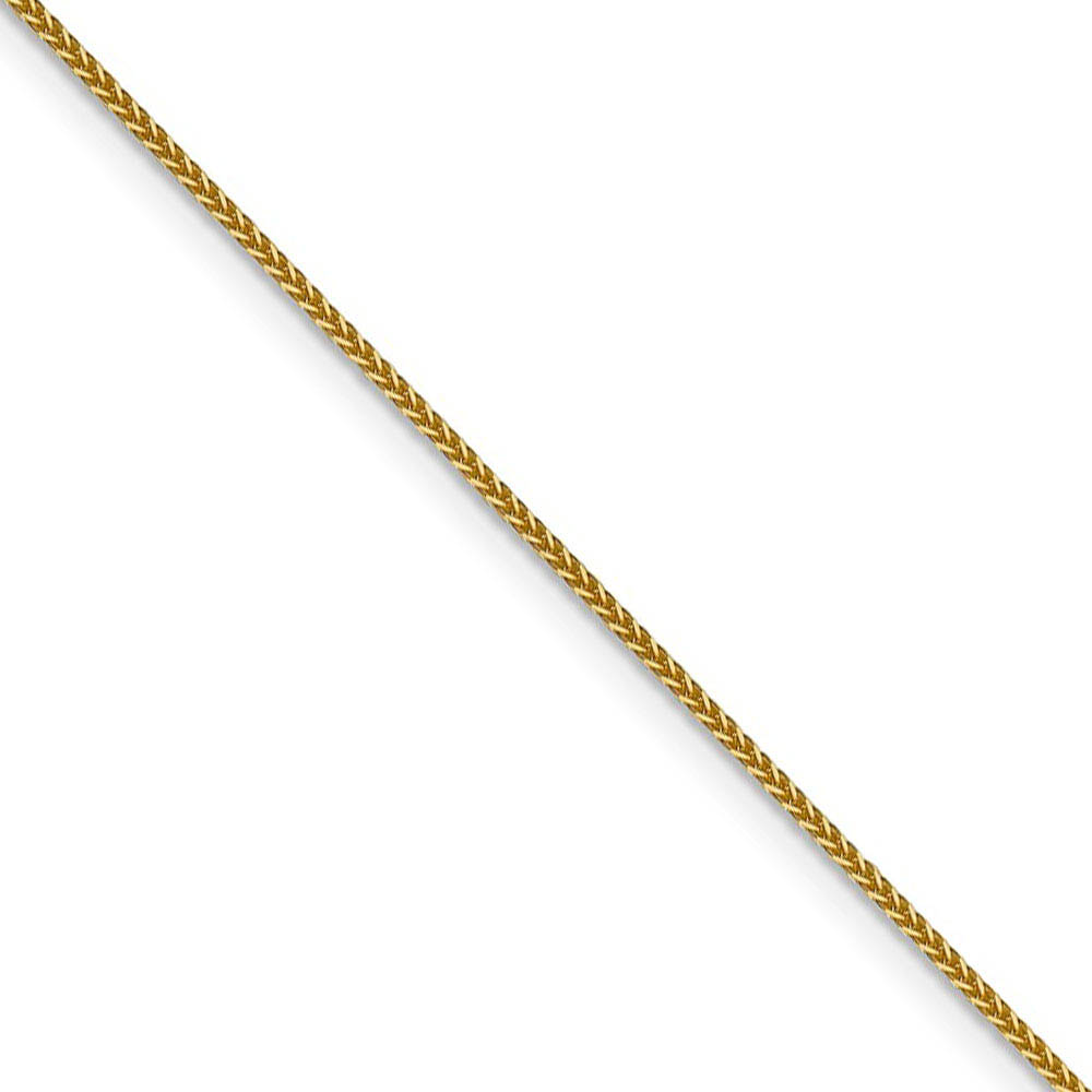 1mm 14k Yellow Gold Solid Square Wheat Chain Necklace