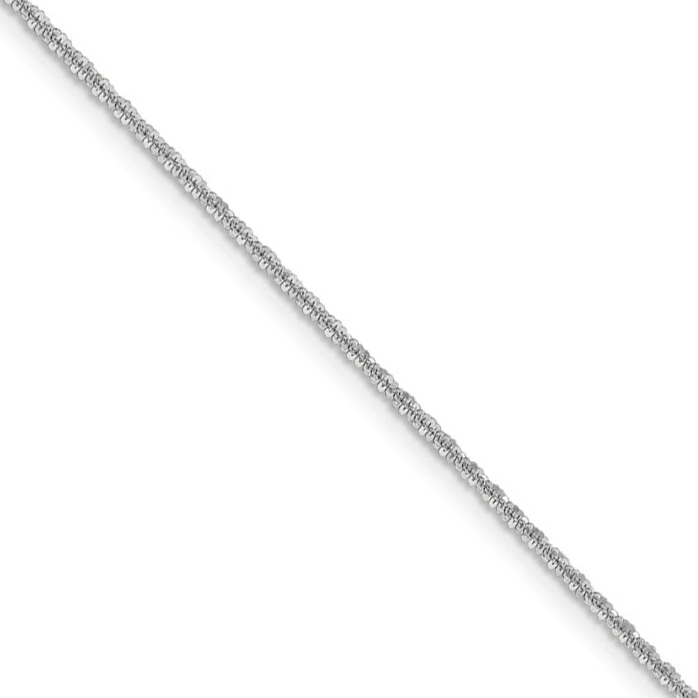 1.5mm 14k White Gold Solid Cyclone Chain Necklace