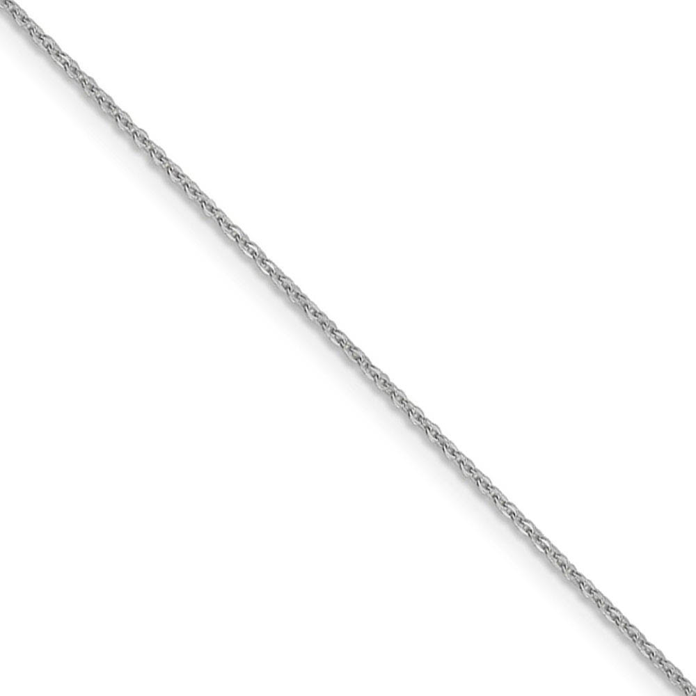 1.1mm 14k White Gold Solid Flat Cable Chain Necklace