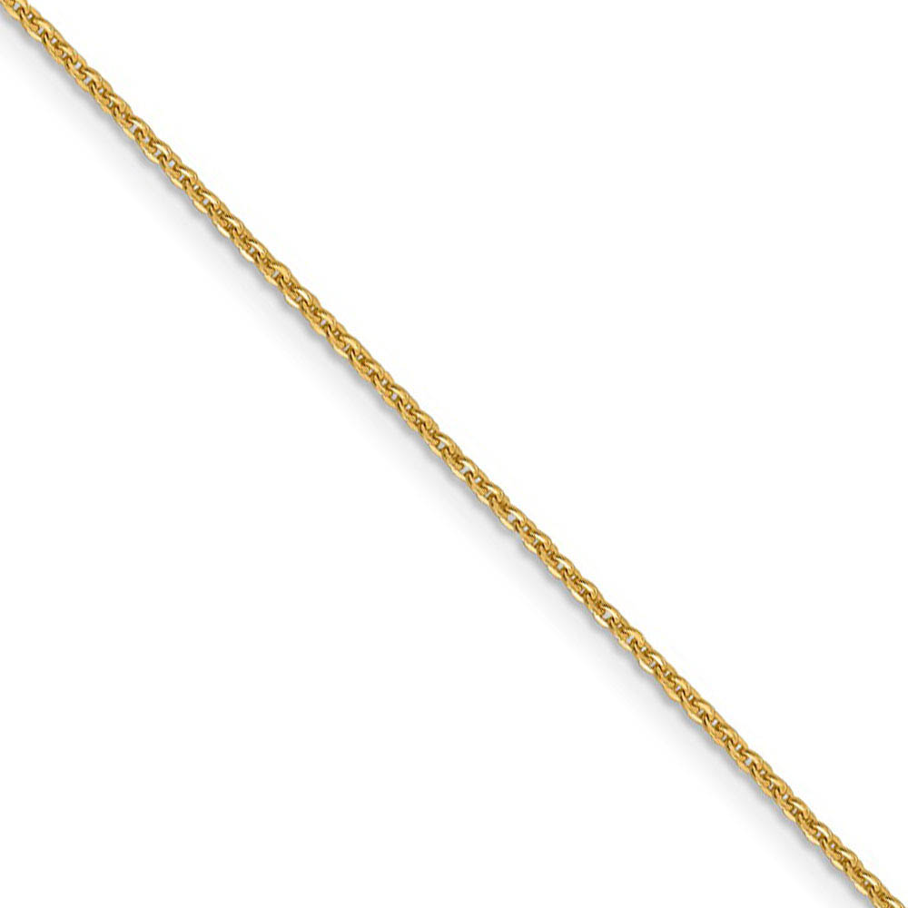 1.4mm 14k Yellow Gold Solid Flat Cable Chain Necklace