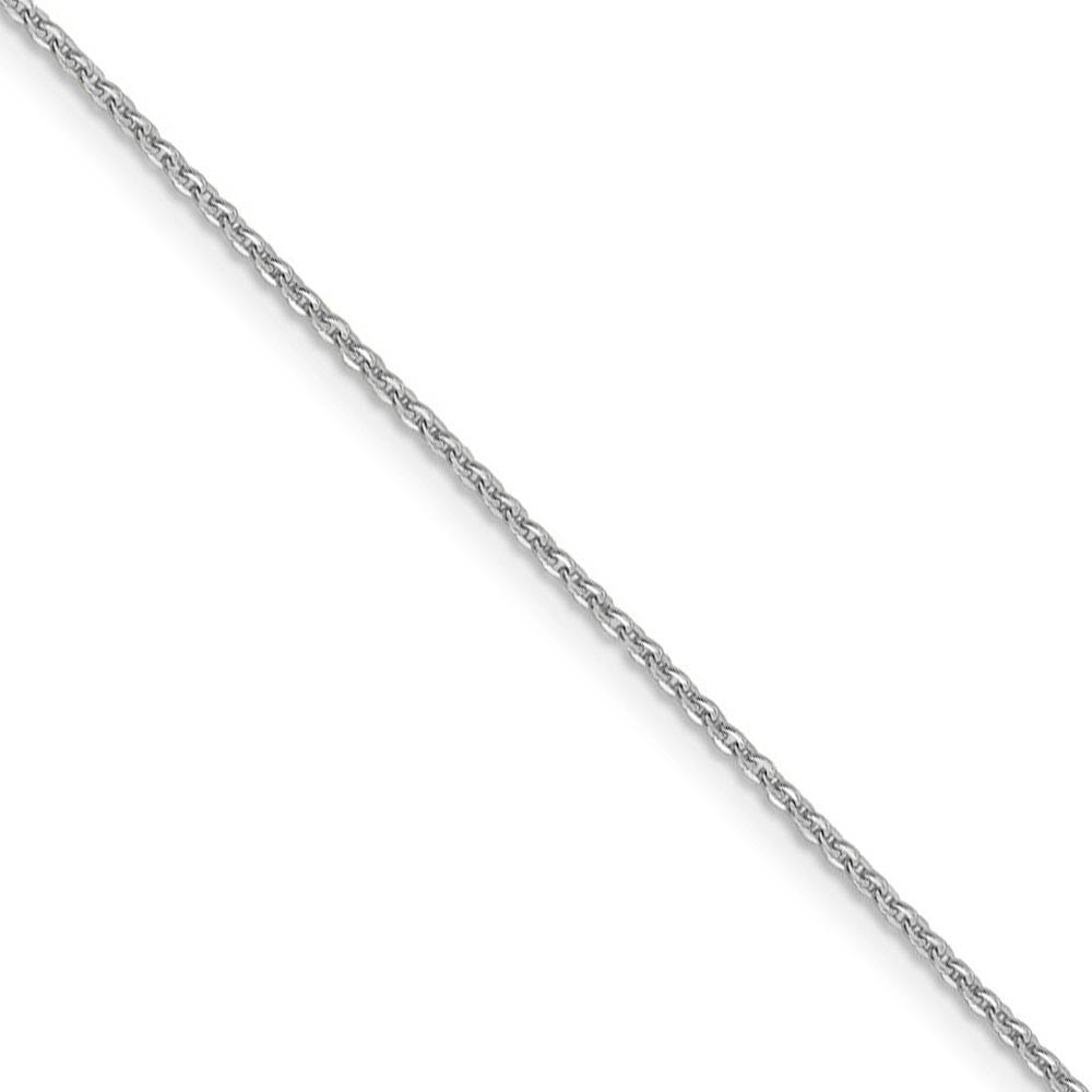 1.4mm 14k White Gold Solid Flat Cable Chain Necklace