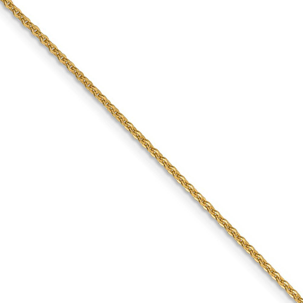 1.7mm 14k Yellow Gold Solid Flat Cable Chain Necklace