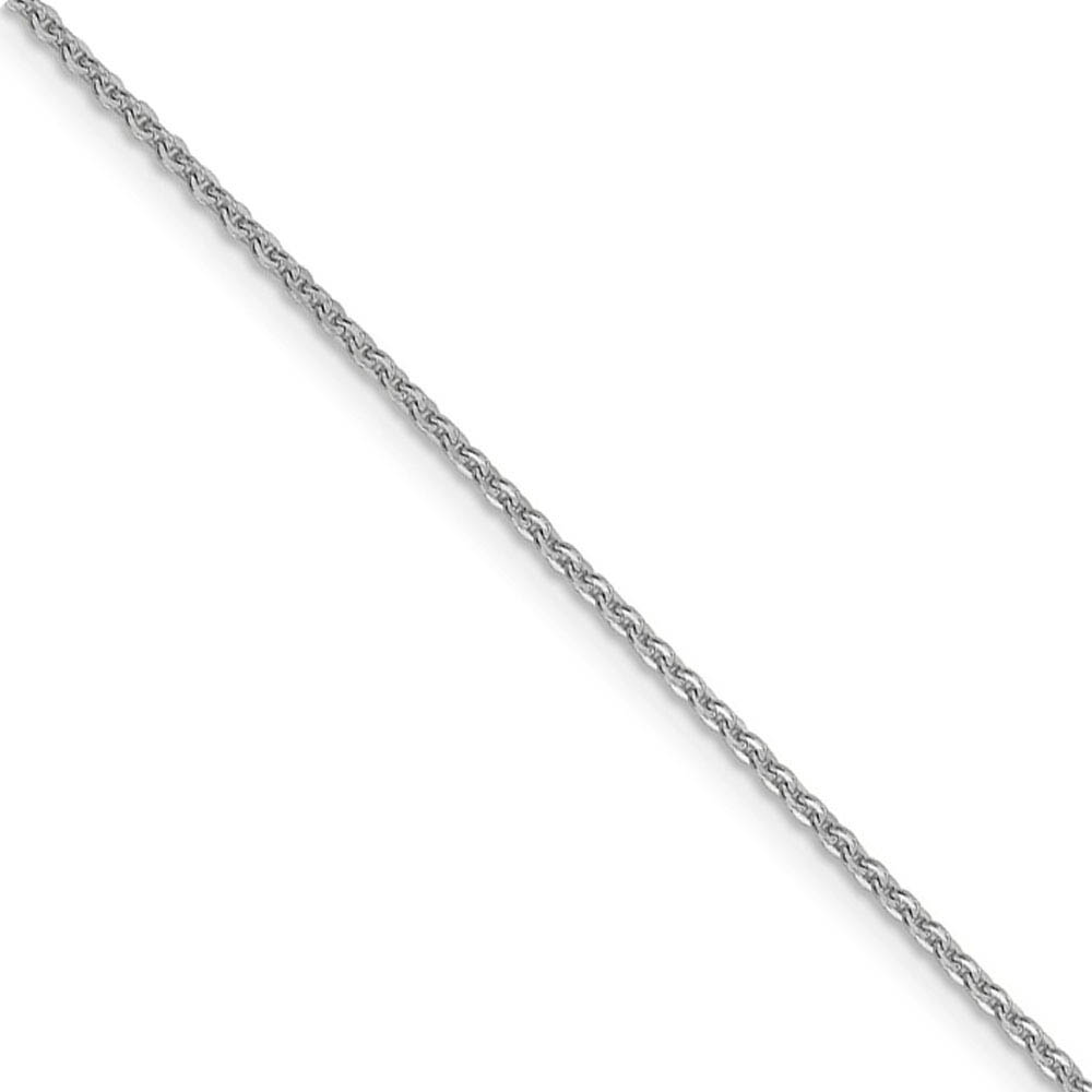 1.7mm 14k White Gold Solid Flat Cable Chain Necklace