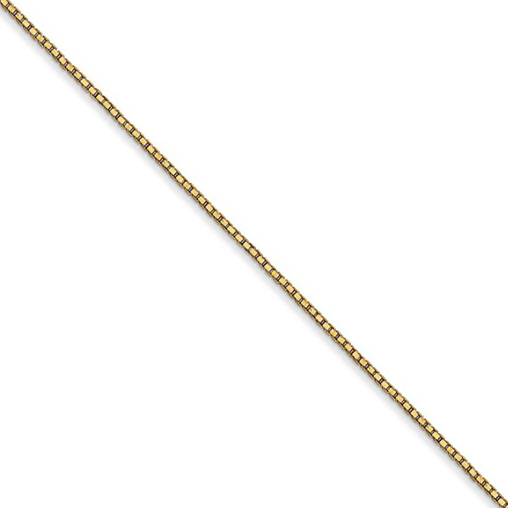 0.9mm 14k Yellow Gold Classic Box Chain Necklace