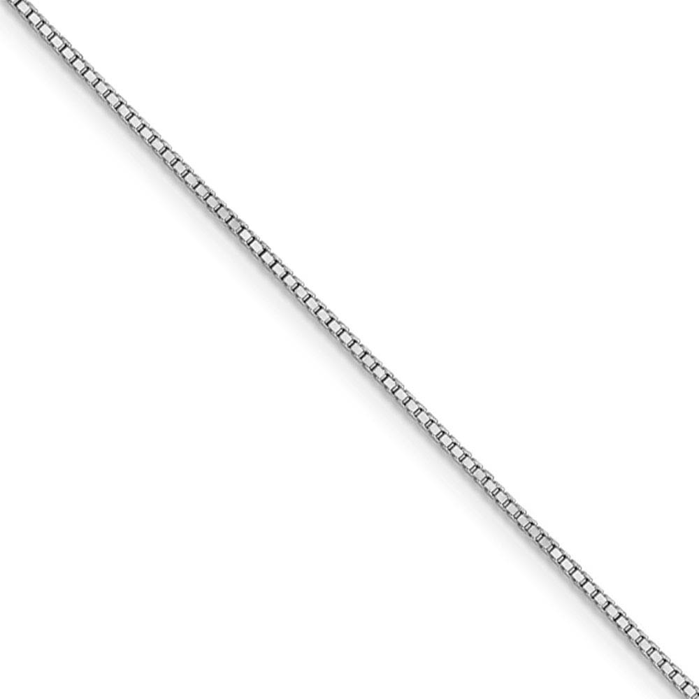 1mm 14k White Gold Classic Box Chain Necklace