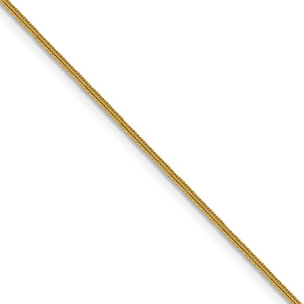 0.8mm 14k Yellow Gold Square Foxtail Chain Necklace