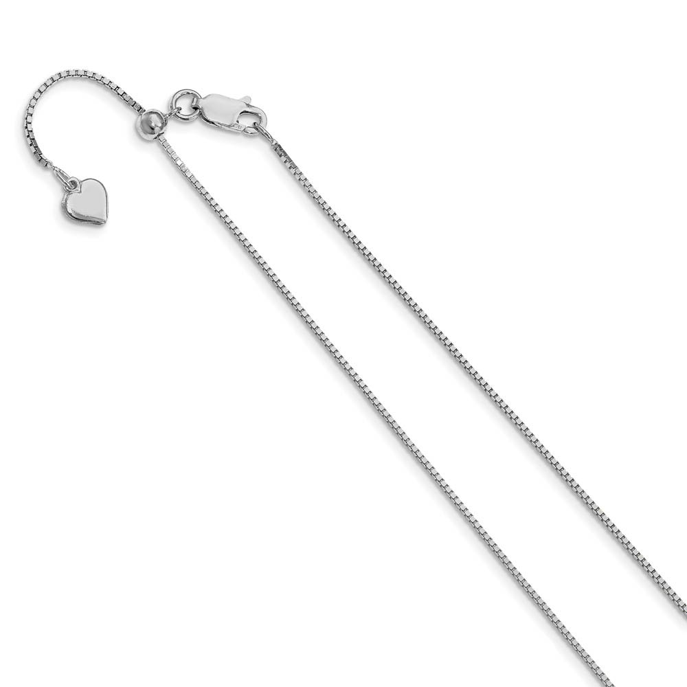 1mm Sterling Silver Adjustable Box Chain Necklace