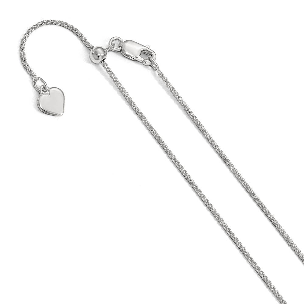1mm Sterling Silver Adjustable Spiga Chain Necklace