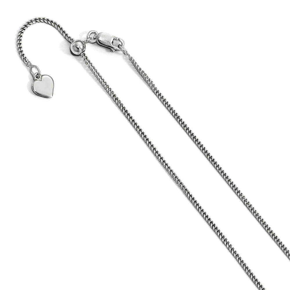 1.4mm Sterling Silver Adjustable Curb Chain Necklace