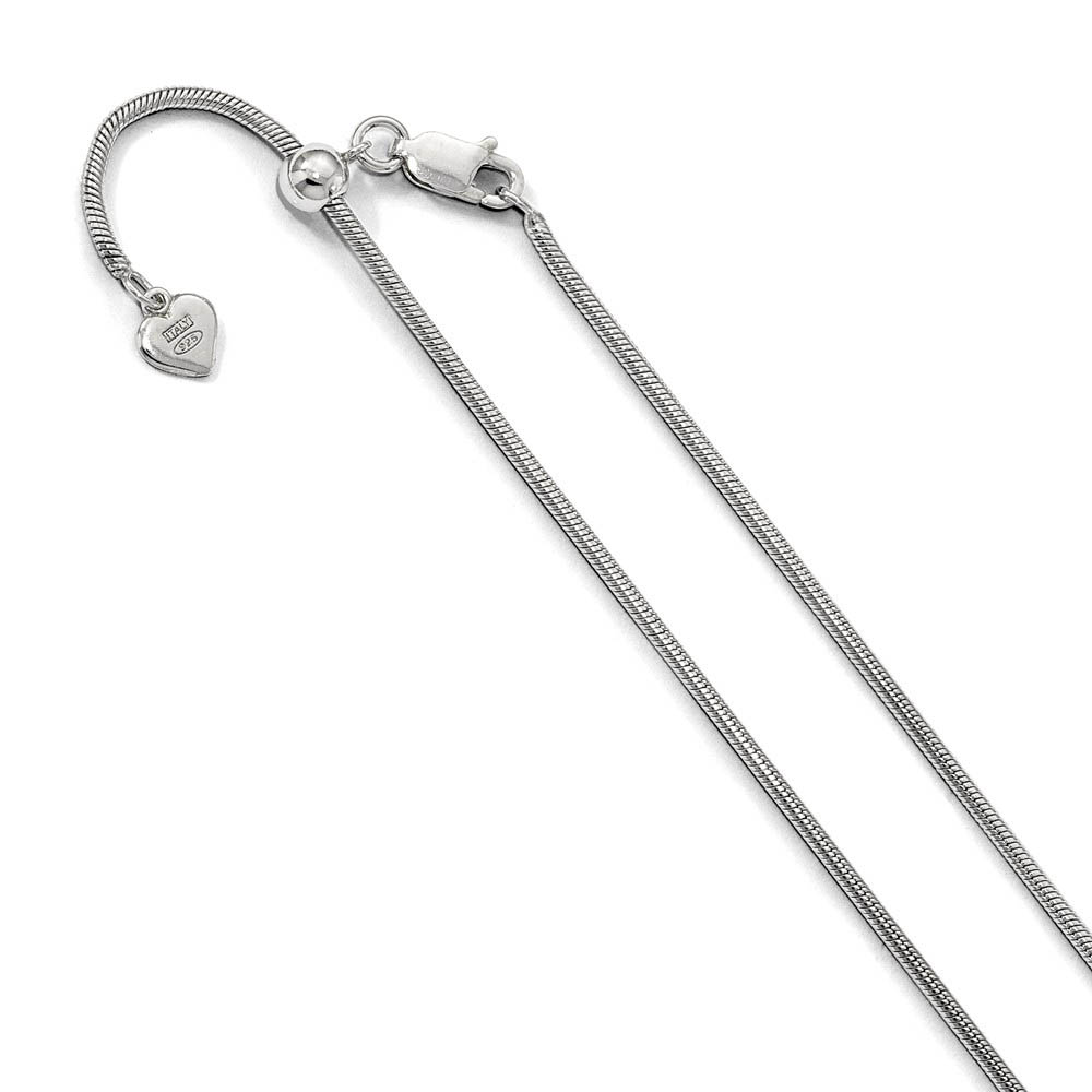 1.6mm Sterling Silver Adjustable Classic Snake Chain Necklace