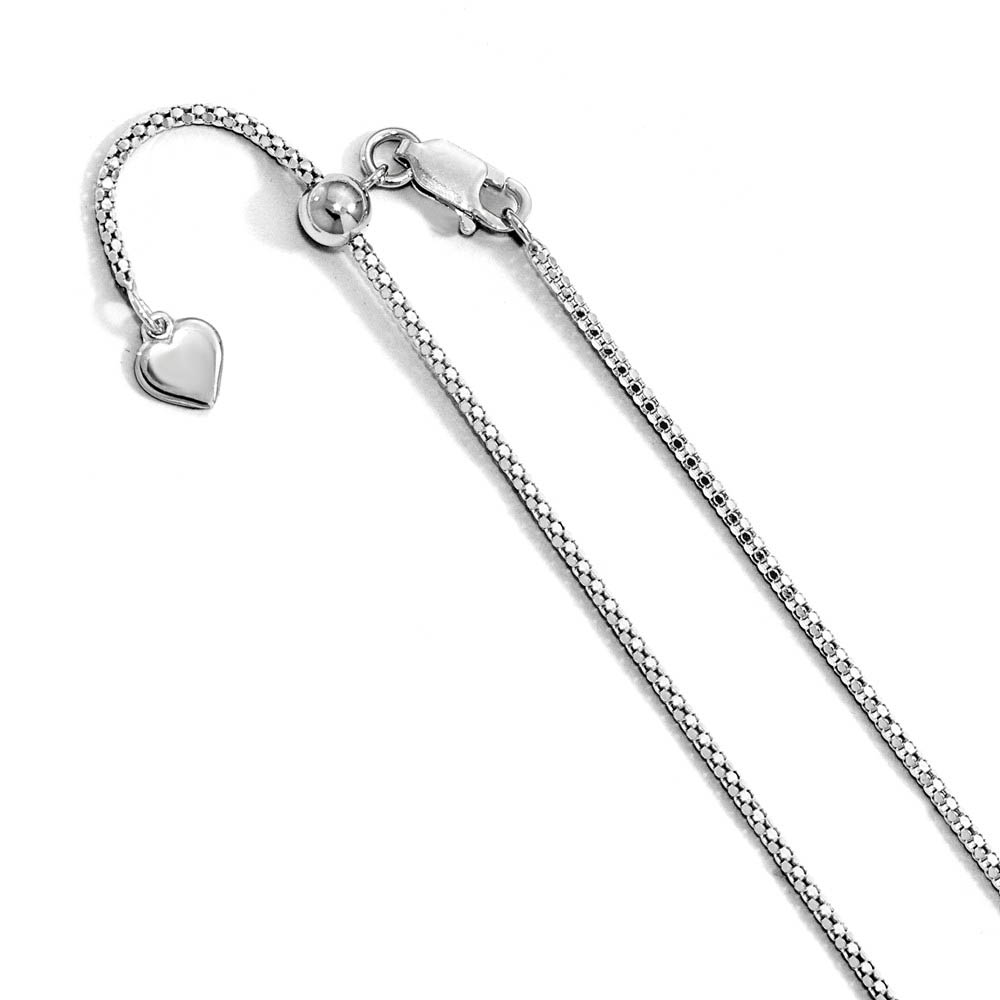 0.9mm Sterling Silver Adjustable Mesh Chain Necklace