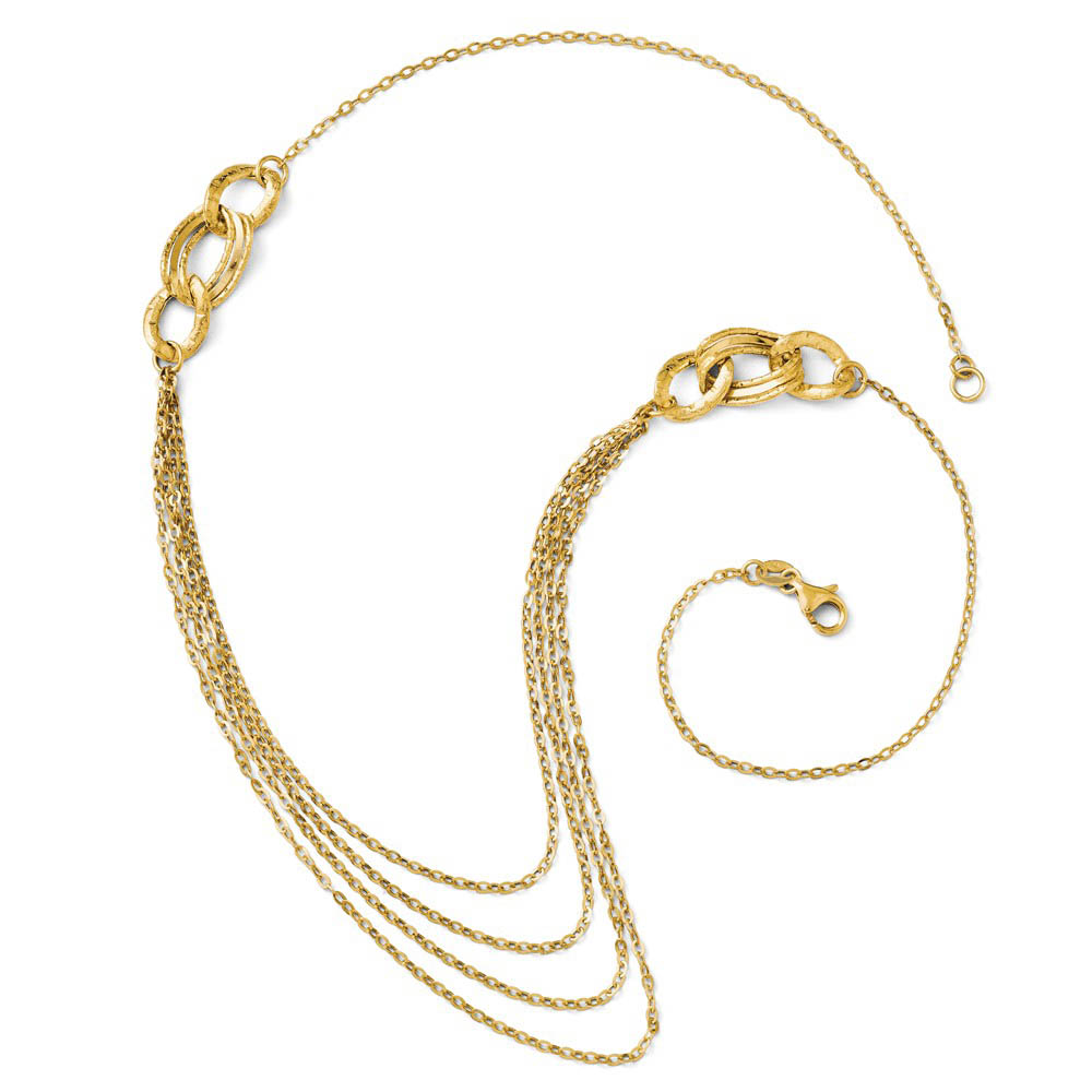 14k Yellow Gold Italian 4 Strand Cable Chain Necklace, 18 Inch