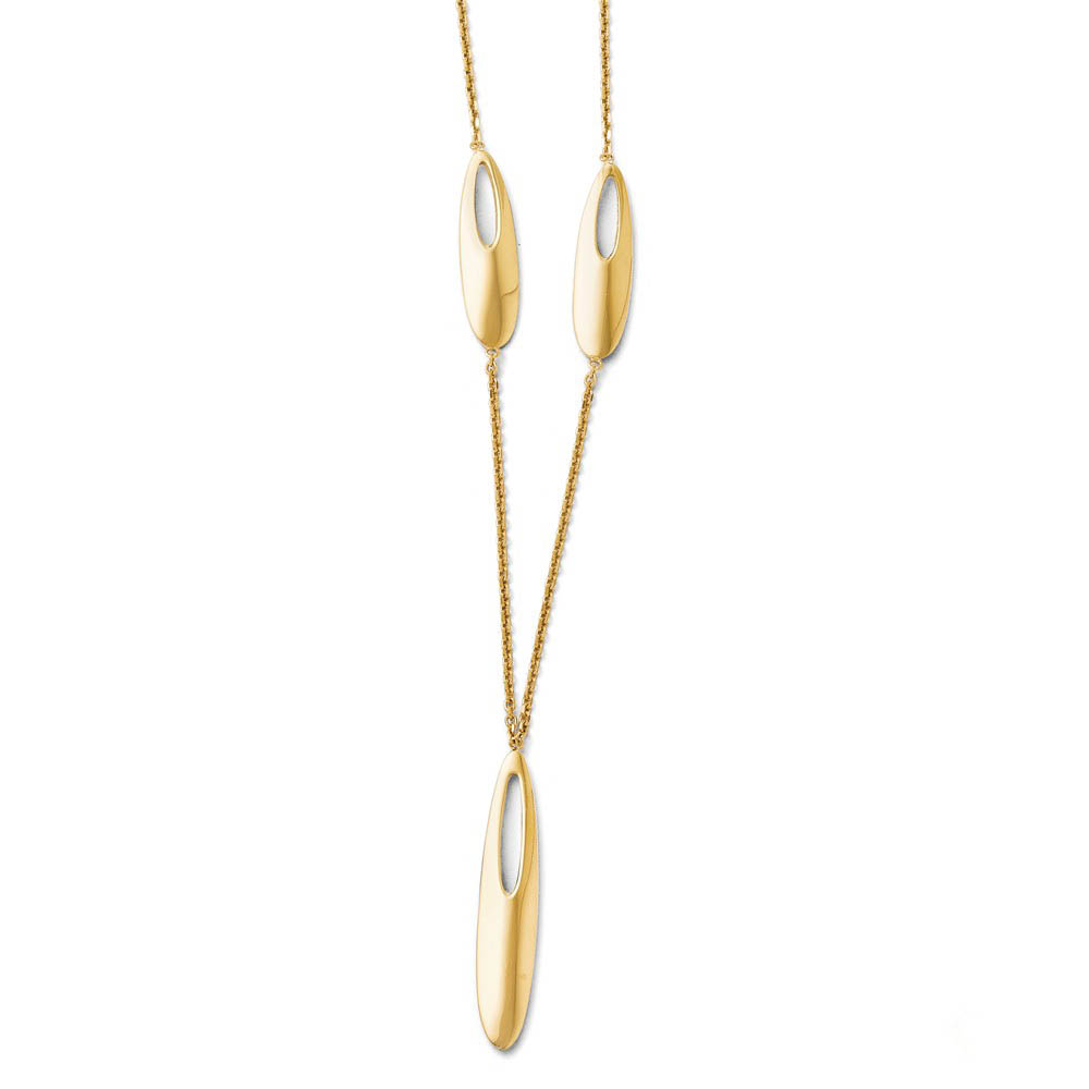 14k Yellow Gold Italian Polished Oval Links Necklace