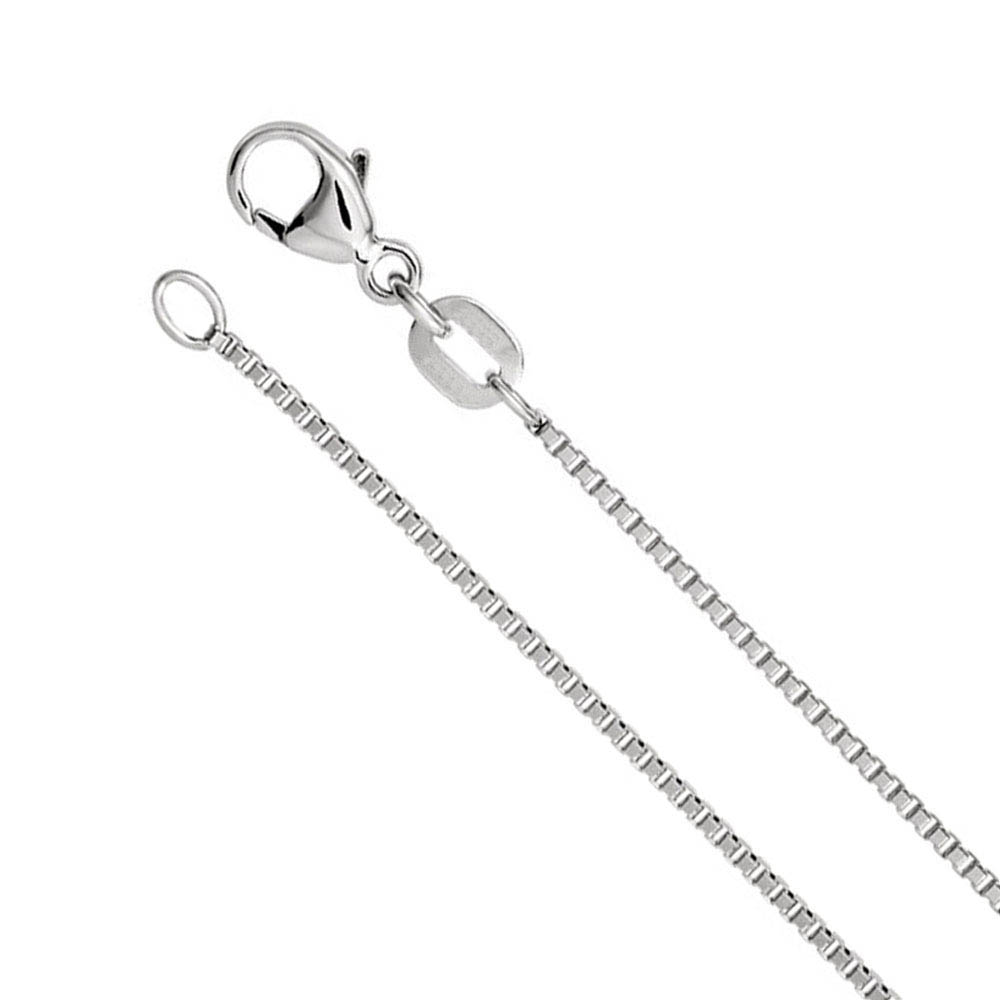 1mm Platinum Diamond Cut Box Chain Necklace