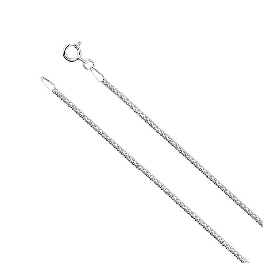 1.75mm Sterling Silver Hollow Popcorn Mesh Chain Necklace