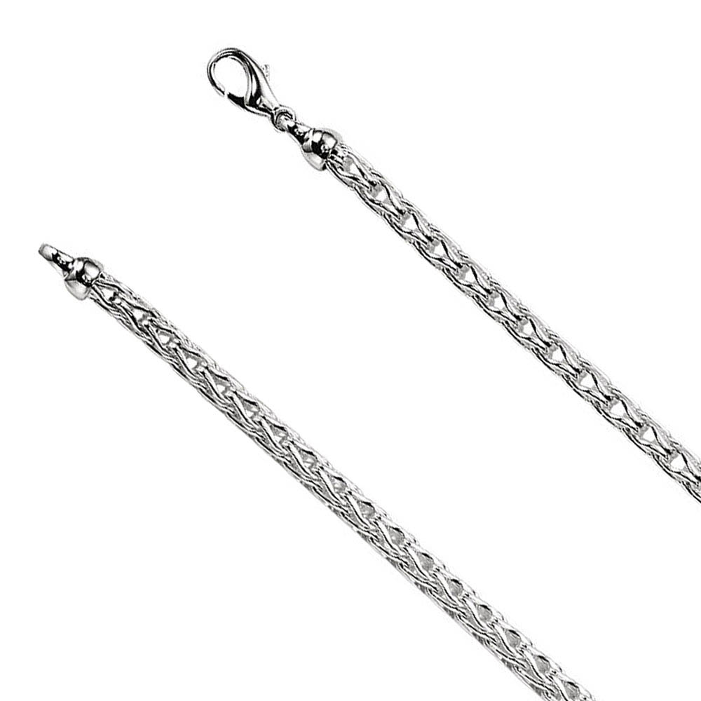 4.5mm Sterling Silver Solid Wheat Chain Necklace