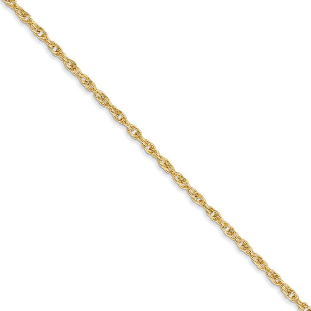 1.55mm, 14k Yellow Gold, Solid Cable Rope Chain Necklace