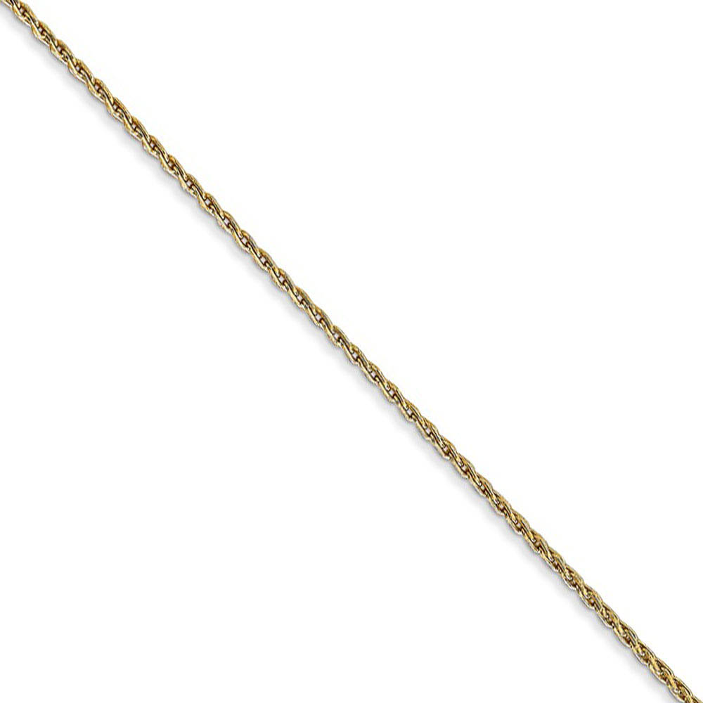 1mm 14k Yellow Gold Solid Round Parisian Wheat Chain Necklace