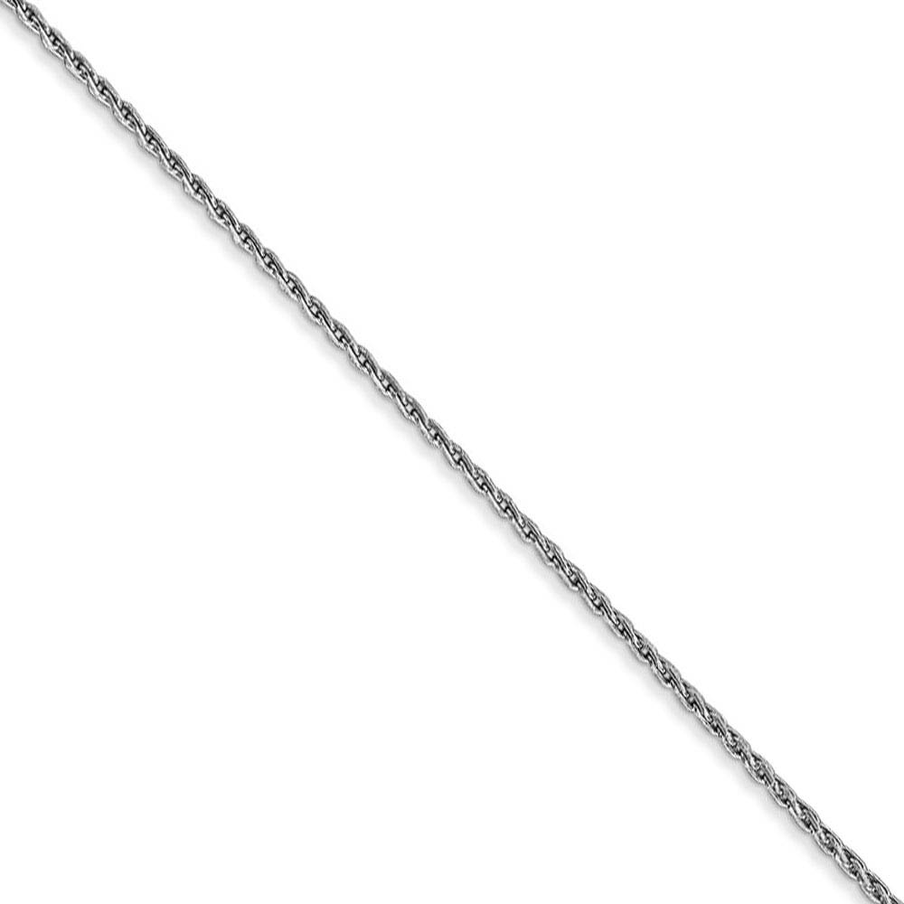 1mm 14k White Gold Solid Round Parisian Wheat Chain Necklace