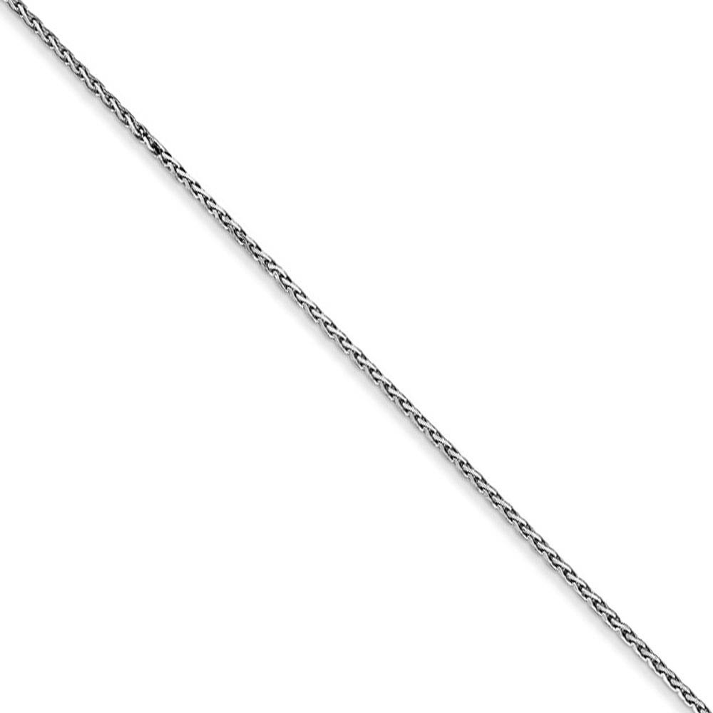 Children's 0.85mm 14k White Gold D/C Round Wheat Chain Necklace