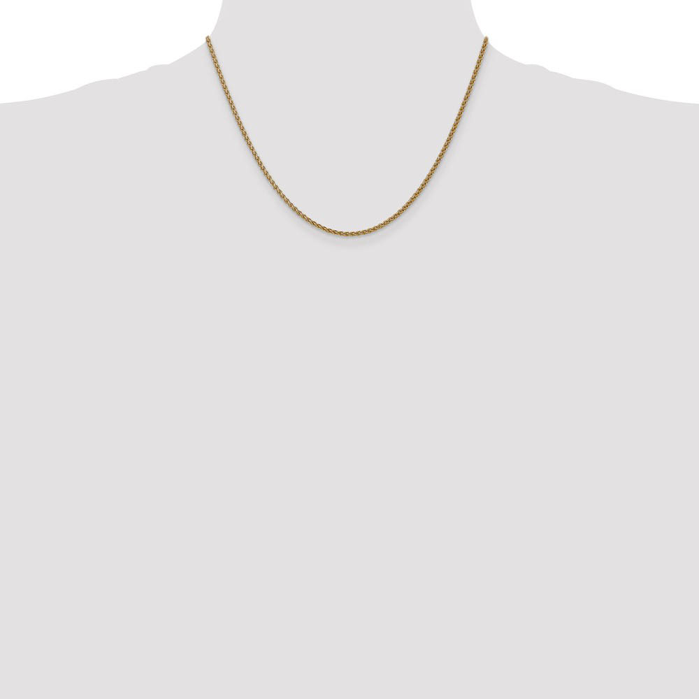 1.1mm 14k Yellow Gold Spiga Pendant Chain Necklace - Picture 18 of 52