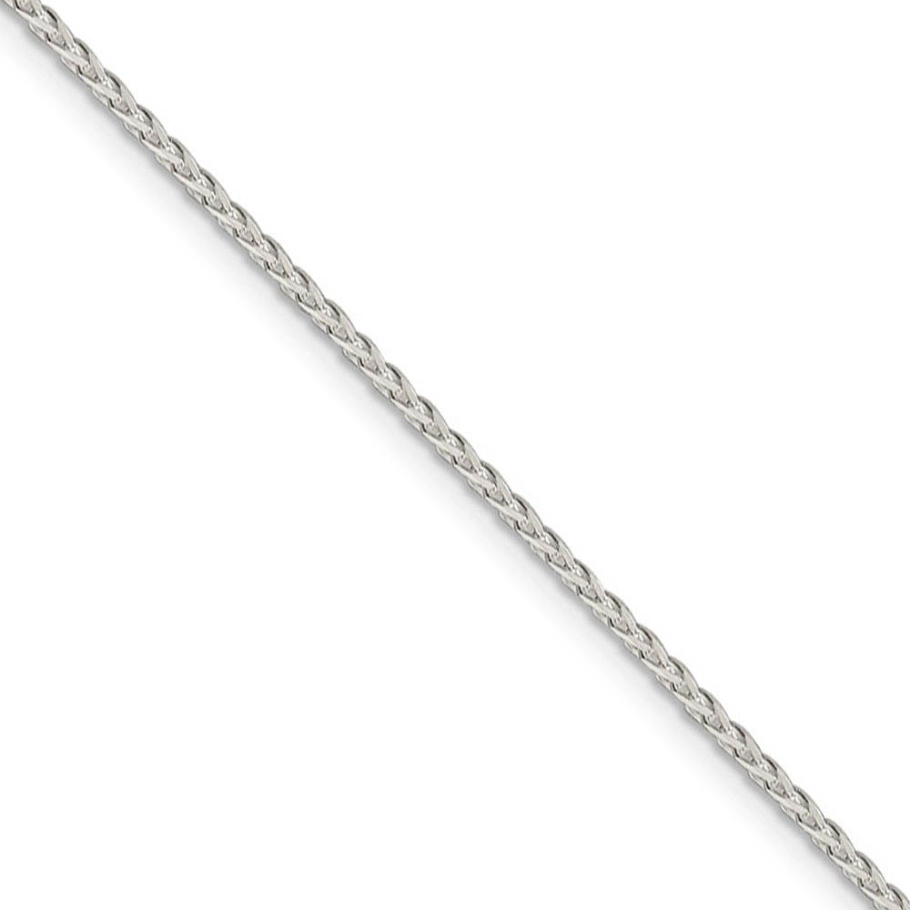 1.7mm Sterling Silver Diamond Cut Solid Round Spiga Chain Necklace