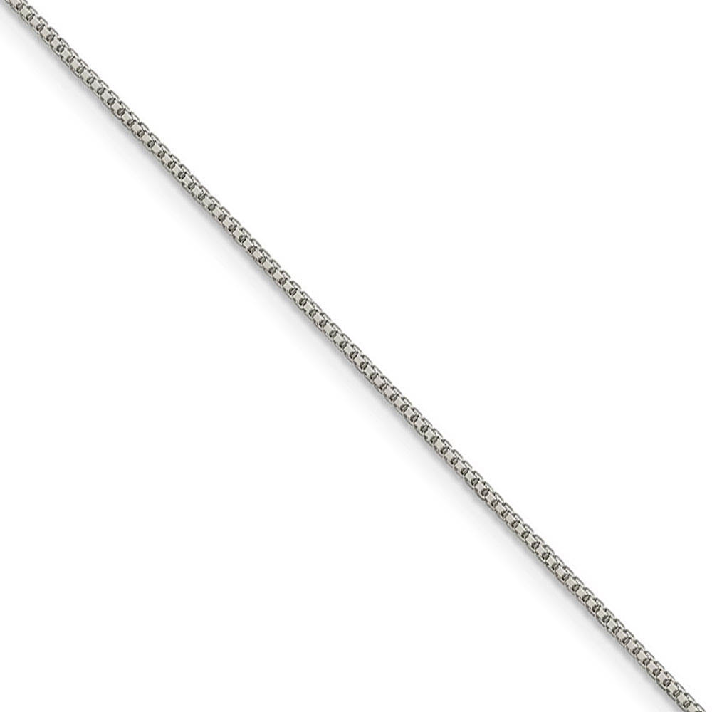 1mm Sterling Silver Diamond Cut Solid Octagonal Box Chain Necklace