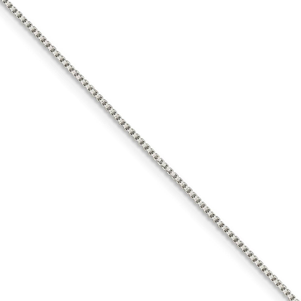 1mm Sterling Silver Solid Round Box Chain Necklace