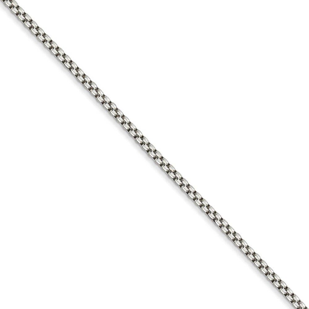 1.5mm Sterling Silver Solid Round Box Chain Necklace